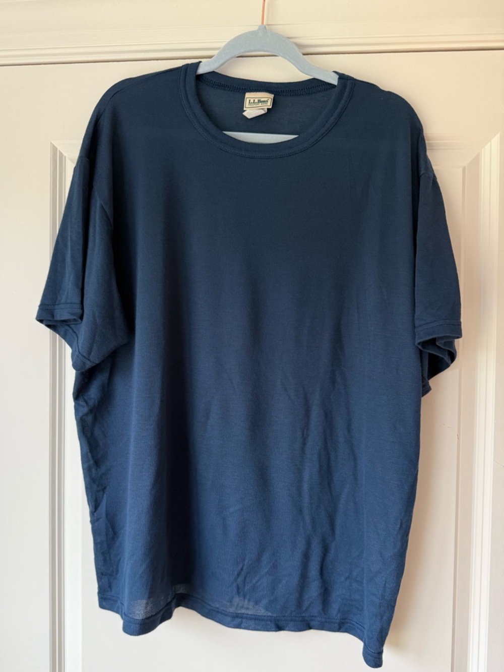 L.L. Bean Deep Blue Short Sleeve Base Layer, Wicking Tee, Unisex, Size XL